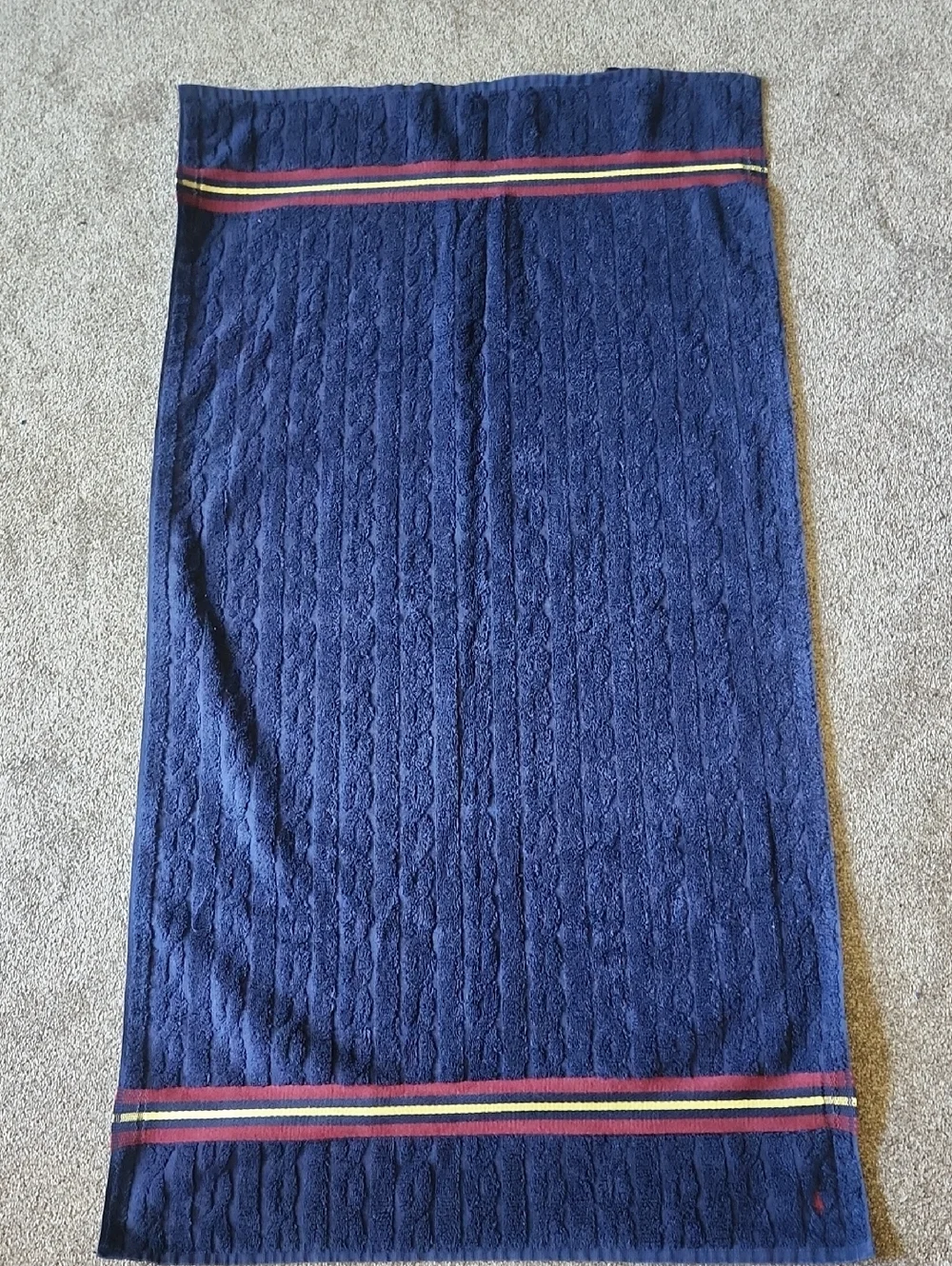 Vintage Ralph Lauren Bath Towel Signature Polo Crest Made in USA 100% Cotton